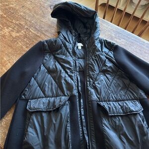 Zella Quilted Black Puffer Coat with Hood